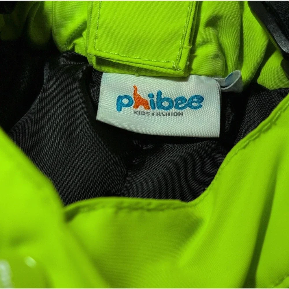 Phibee Kids Snow Bib Pants Yellow Waterproof Lined Size 116/122 Winter Sports